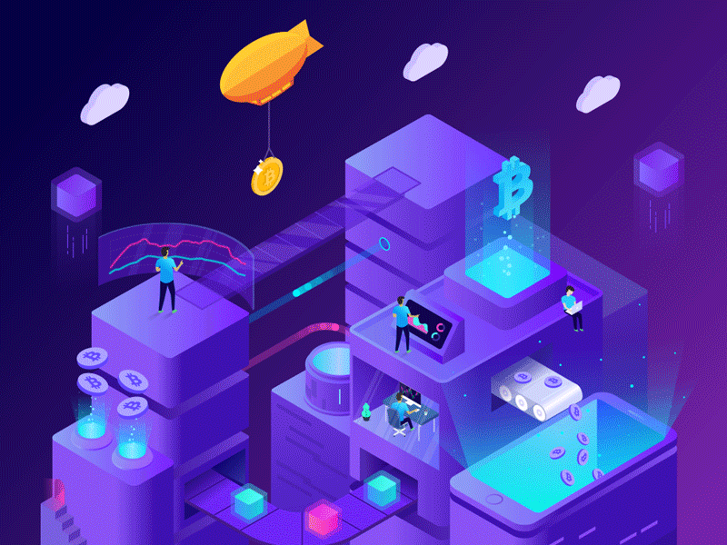 Isometric Illustrations - Cryptocurrency bitcoin crypto cryptocurrency illustration illustrator mobile web