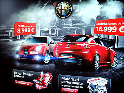 Alfa Romeo landing page cars digital art web