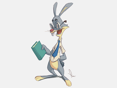 Character design - Teacher Rabbit animation cartoon habbit