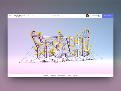 Rollercoaster 3d design fun lettering render rollercoaster software typography ui ux vectary