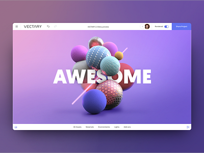 3D is awesome 3d 3d model awesome ball balls design illustration render scene ui ux vectary