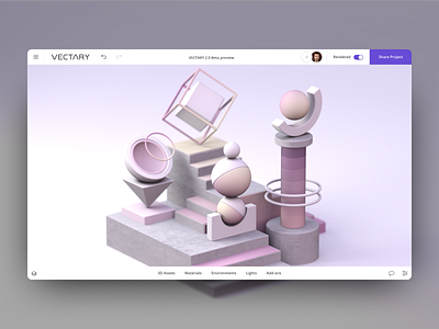 Geometric 3D illustration 3d 3d art 3d illustration 3d modeling abstract design geometric gradient grey muted colors purple render vectary