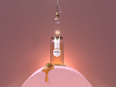 Honey - 3D template 3d abstract branding design honey illustration mockup render template vectary