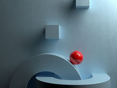 Red ball - 3D template 3d 3d illustration abstract design free illustration mockup render scene vectary