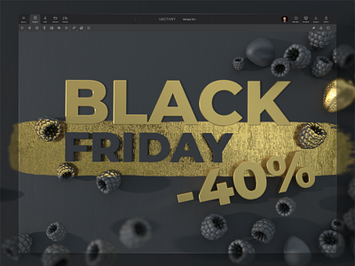 3D Black Friday 3d black black friday blackfriday coupon design gold render sale scene typography ui vectary