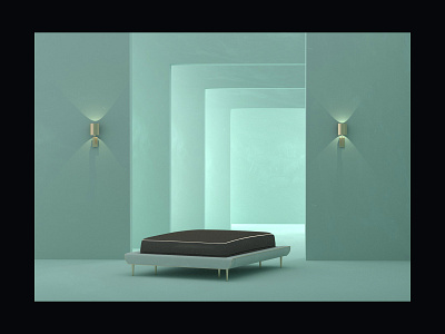 Dream 2 3d arnold c4d cinema4d colors design gold illustration lighting mattress mint setdesign