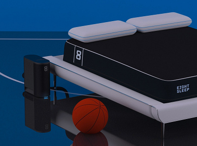 The Pod is in the Orlando bubble 3d basketball bubble c4d eightsleep illustration mattress nba orlando pod set design vray