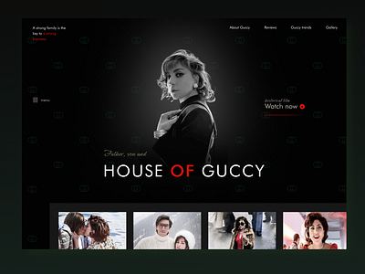 House of Guccy - film landing black landing cinema cinema landing dark landing films films landing landing page landing page ui movie ui landing