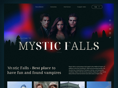 Mystic Falls landing page