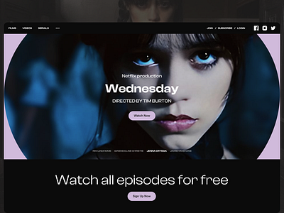 Wednesday Landing Page black landing cinema cinema landing landing netflix serials