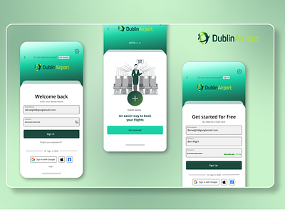 *Project* Dublin Airport Mobile - Sign Up app branding design graphic design illustration logo motion graphics ui ux vector website