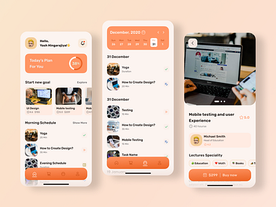 Schedule App Mobile UI Design | Freebie figma freebie