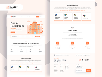Scuttlr Hotel Booking Web Design booking branding dribbble2022 holiday home page hotel booking web hotel web landing page luxury minimal resort resort booking travel travelling ui uiux ux vacation webdesign website design
