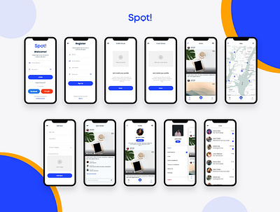 Spots Mockups appui clean clean design design figma design finding app minimal mobile mobile design spot ui uiux ux