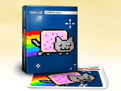 Nyan Cat: Rainbow Race card game nyan cat packaging