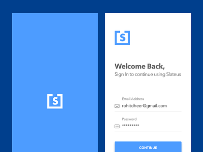 Slateus Login Screen app design flat interface login signup sketch social space ui ux