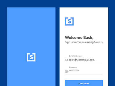 Slateus Login Screen