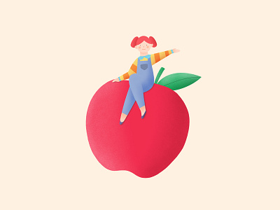 An apple a day. apples design digital illustration illustration kid procreate