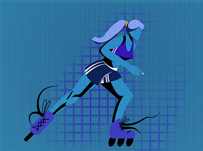 Sport app blue branding character design fitness graphic design illustration motivation print roller sport vector