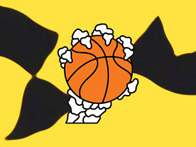 Ballin' Til I Die basketball hand illustration logo skeleton