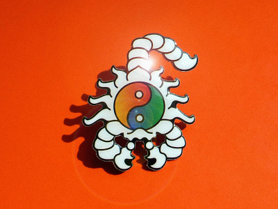 Scorpion of Balance balance enamel pin pin scorpion yin yang ying yang