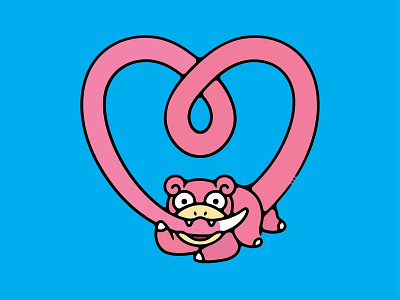 Slowpoke of Love heart love pokemon slowpoke