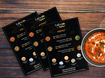 menu design mockup