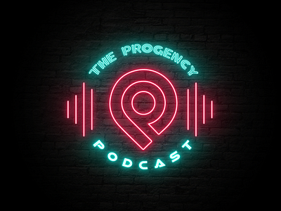 Progency Podcast adobe xd branding design graphic design illustration logo logo design minimal neon banner neon logo neon logo design neon logo sign neon sign podcast ui vector