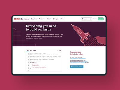 Developer Hub Designs binary design developer graphic illustration platform rocket space stars ui web