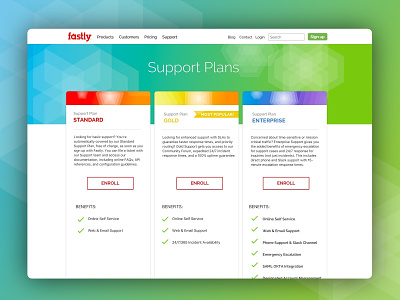 Support Packages color chart colorful compare comparison geometric gradient package support web