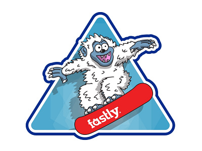 Snowboarding Yeti character graphic illustration red snow snowboard vector yeti