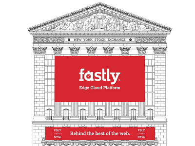 Fastly New York Stock Exchange Facade banner exchange facade fastly nyse outdoor print red stock