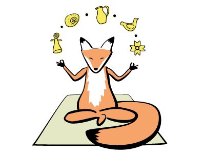 Meditation Fox character for my wife fox illustration meditation ukrainian