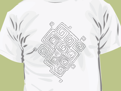 T-shirt pattern with Ancient Mizyn Culture Ornament