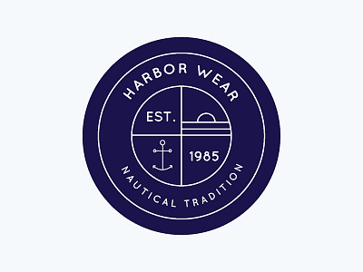 Harbor Wear Logo classic logo mark michigan nautical seal tradition