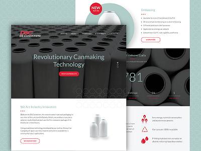 DS Containters :: Homepage cans container homepage manufacturing product technology ui ux web web design