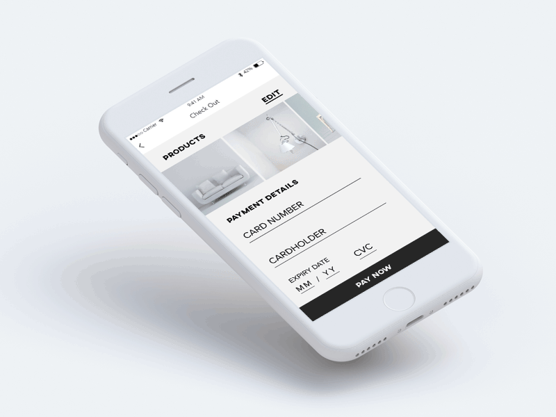 Quick furniture payment screen