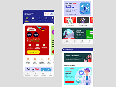 Sim Card App - Ui Design app design dribbble figma mobile offers recharge redesign sim ui