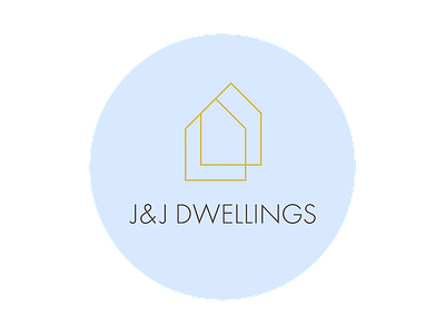 J J Dwellings Logo brand circle futura house identity logo