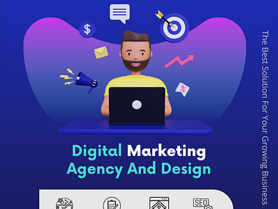 Digital Marketing Agency Banner Design design graphic design illustration logo poster
