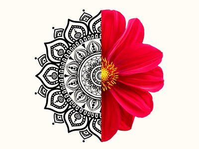 Half Cut Flower Mandala art artist design graphic design illustration illustrator mandala mandala art mandala design photoshop vector