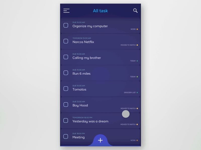 To do app - Concept ui- ux-animation