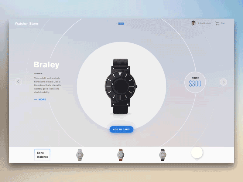 Watch Store Concept artdirection interface ui ux