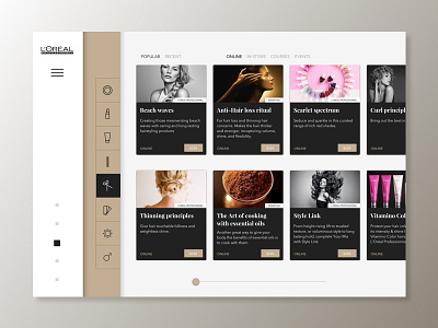 L'Oreal Platform - Webdesign brand cosmetic courses loreal make up makeup tutorials ui ux webdesign