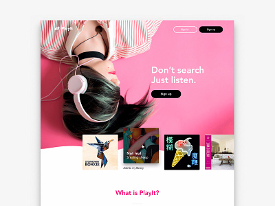 Daily UI Challenge #03 - Landing Page challenge daily dailyui desktop landing music page playlist ui ux website