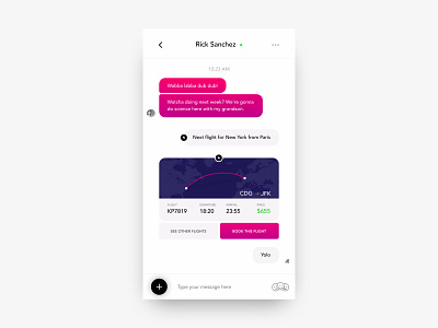 Daily UI Challenge #13 - Direct messaging app book chat chatbot daily dailyui direct flight messaging product ui ux