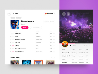 💿Music App Desktop app concept daily desktop golden music playlist ratio