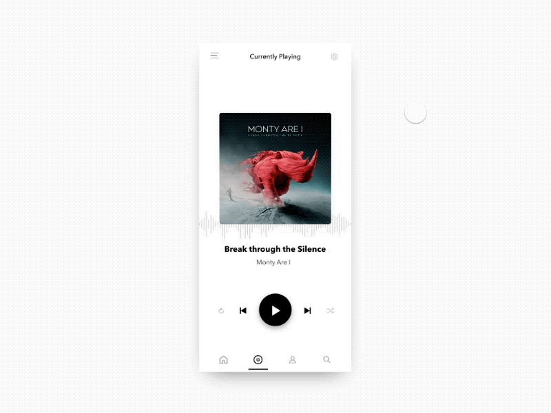 Music App Navigation w/ Studio app invision motion music navigation player project prototype studio