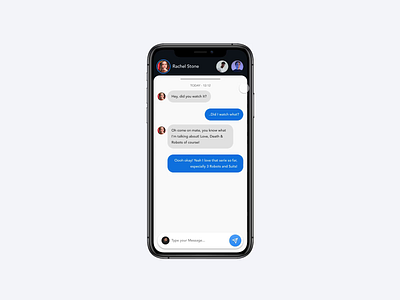 Direct Messaging App app chat chat app concept conversation design direct direct message free freebie freebies invision invision studio invisionapp iphone messaging motion ui ux