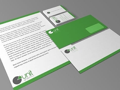 Corporate Identity Package - Unit Graphics business cards corporate identity envelopes letterhead student work